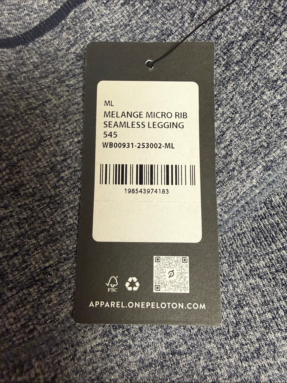 NWT Women’s Peloton Melange Micro Rib Seamless Legging Size M/L - Picture 3 of 3